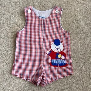 Vintage Samara seersucker baseball appliqué jon jon